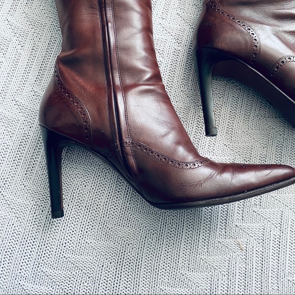 Ralph Lauren purple label chestnut knee high boots - Picture 6 of 14